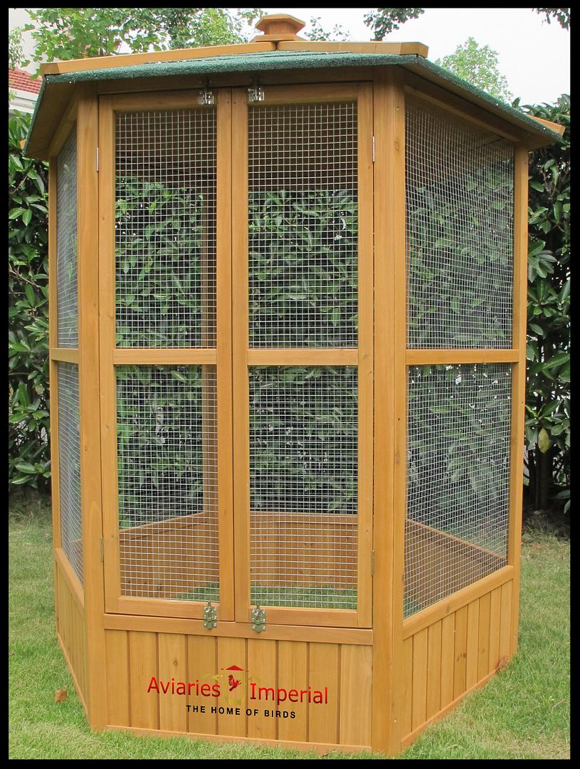 Aviaries Imperial Large Wooden Hexagonal Bird Aviary Cage Birds Parrot